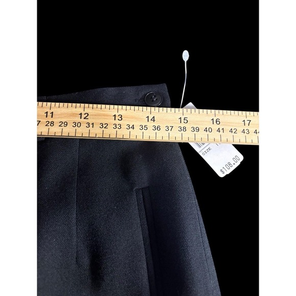 Vtg Talbots Heritage Black Straight Flat Front Dress pants Trousers 100% Wool 10 - Picture 7 of 13